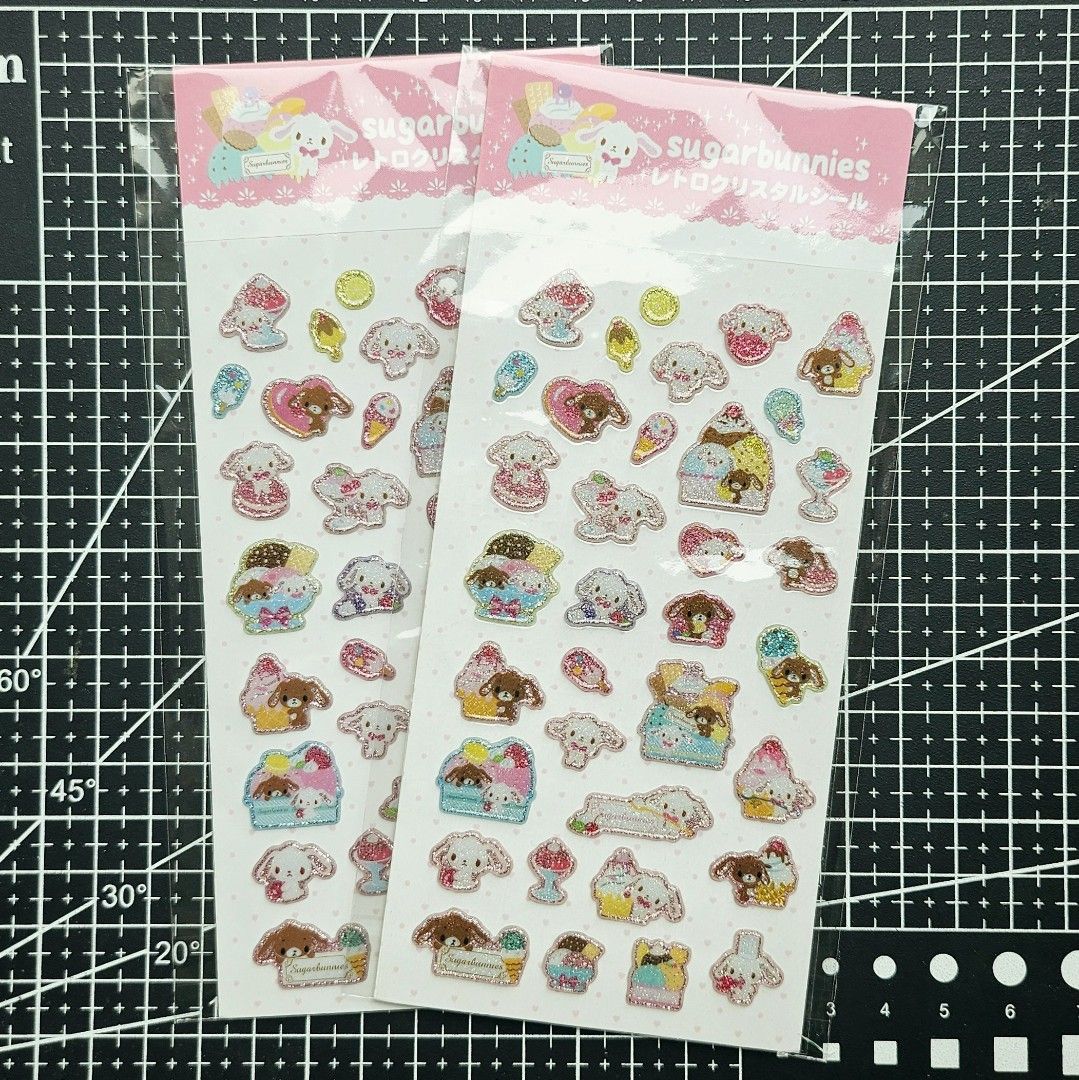 Sanrio Sugarbunnnies Crystal Sticker (Category: Stationery & School Supplies) located in Manila. Submitted by cloudita (Listing ID 1468920139, Image 2). Description: 120 per sheet.