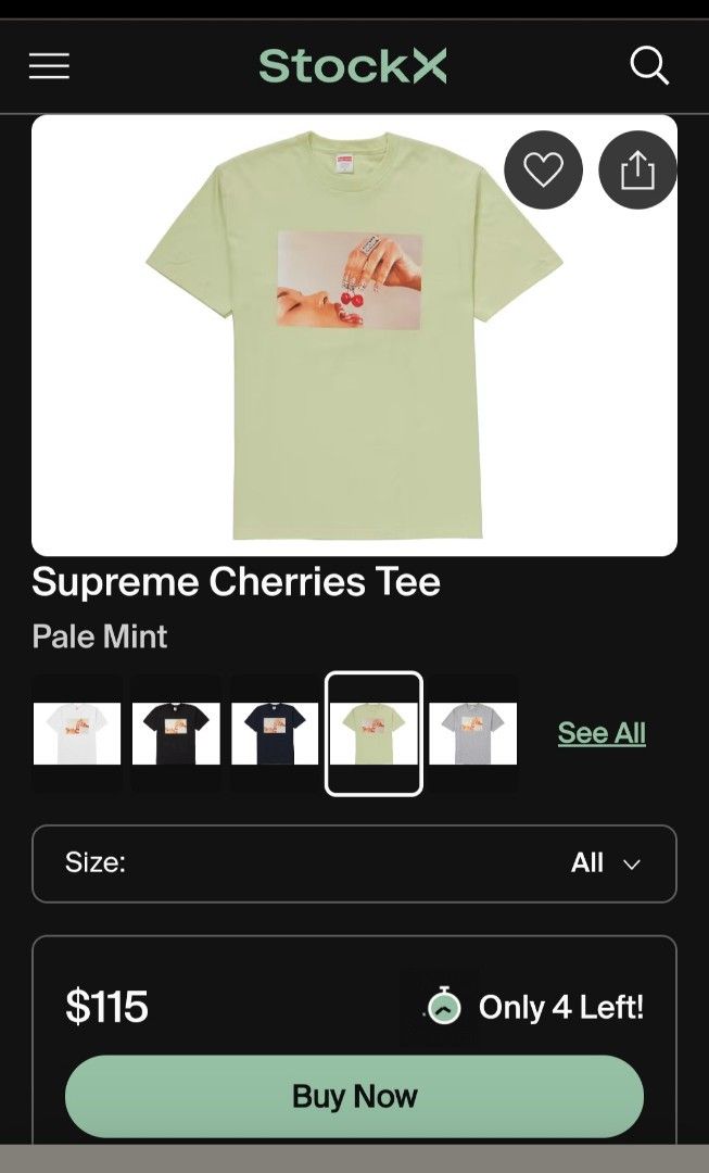 Supreme cherries tee 🍒 (Category: Activewear) located in Davao. Submitted by dukekervy (Listing ID 1468836689, Image 1). Description: .