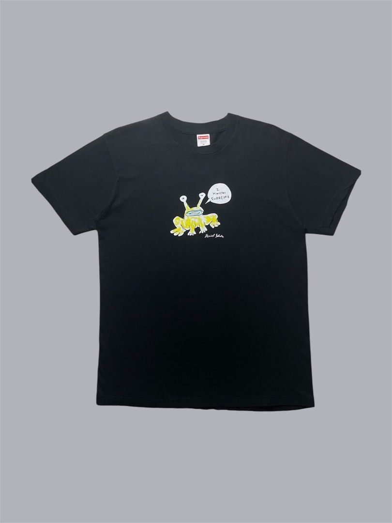 Supreme Daniel Johnston Frog Tee (Category: Tshirts & Polo Shirts ) located in Quezon City. Submitted by renovare.196 (Listing ID 1468885699, Image 1). Description: Supreme Daniel Johnston Frog Tee Excellent Condition Color Rate: 9.7/10 No Issue Authentic/Legit Measurements • Width: 21.5 • Length: 29.5 Price: 2000 obo DM IF INTERESTED📥.