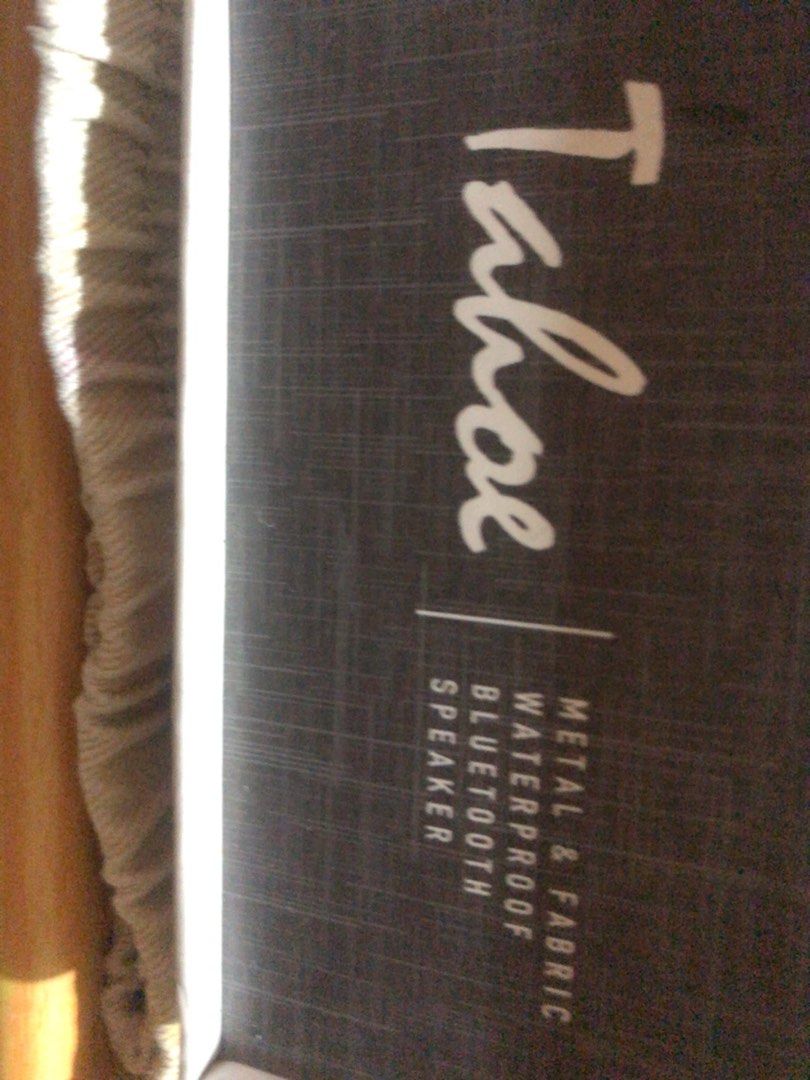 Tahoe bluetooth speaker (Category: Soundbars, Speakers & Amplifiers) located in Muntinlupa City. Submitted by ybmcloset2230 (Listing ID 1468713545, Image 2). Description: 🔊 Tahoe Bluetooth Speaker • Condition: Still in original packaging, never used • Features: Waterproof • Metal + fabric build • Bluetooth connectivity • Compact • Brand new in box • Clear, rich sound • Waterproof & durable • Bluetooth pairing — works with phones/laptops.