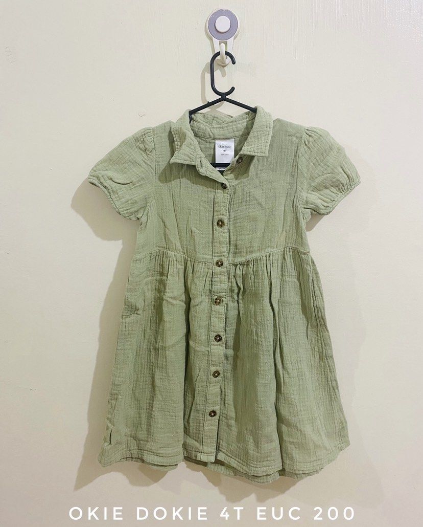 take all 4-5T dress (Category: Babies & Kids Fashion) located in Lucena. Submitted by selenaandco (Listing ID 1468763289, Image 3). Description: - Bundle of 2 girls dresses (Size 4-5T) - 1st item: Green Okie Dokie dress with collar and front buttons (Size 4T) - 2nd item: Multicolored striped Carter's sleeveless dress with front buttons (Size 4-5T) - Condition: Clean and ready to wear - Perfect addition to your little girl's wardrobe.