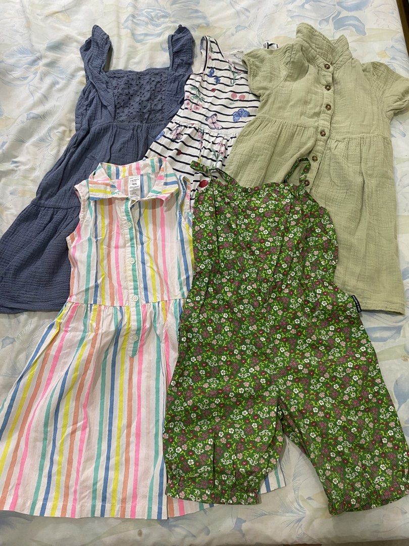 take all 4-5T dress (Category: Babies & Kids Fashion) located in Lucena. Submitted by selenaandco (Listing ID 1468763289, Image 1). Description: - Bundle of 2 girls dresses (Size 4-5T) - 1st item: Green Okie Dokie dress with collar and front buttons (Size 4T) - 2nd item: Multicolored striped Carter's sleeveless dress with front buttons (Size 4-5T) - Condition: Clean and ready to wear - Perfect addition to your little girl's wardrobe.