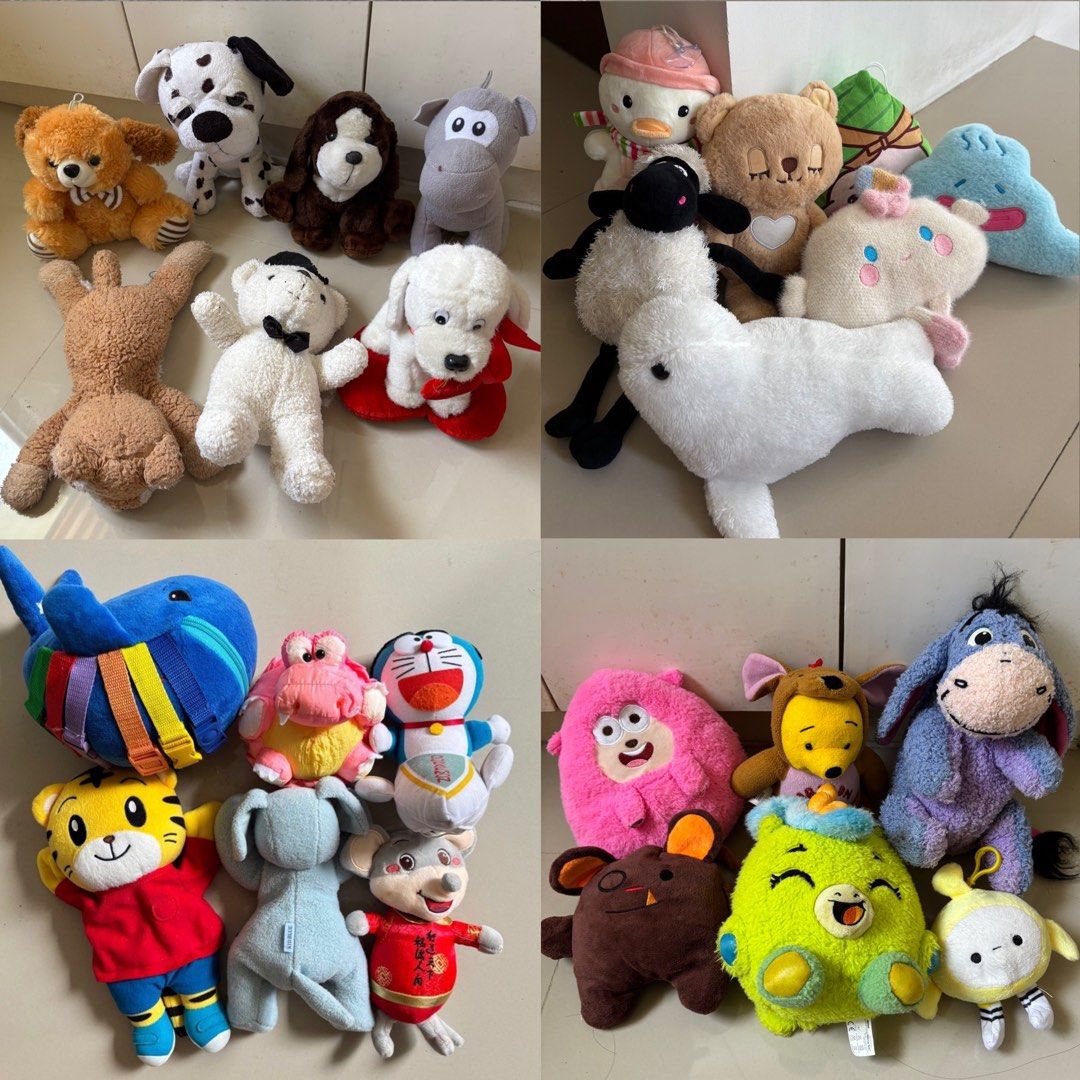 take all 600 (Category: Plushies & Soft Toys) located in Manila. Submitted by lavieelle (Listing ID 1468837013, Image 1). Description: - take all plushies for 600 pesos - branded, bought in sm store & landmark - best for gift giving this holiday season - consists of small to medium sized plushies - 26 pcs assorted designs - rfs: decluttering.
