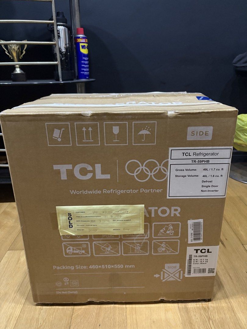 TCL TR-59PHB Mini Refrigerator (BLACK) (Category: Refrigerators and Freezers) located in Manila. Submitted by engr.lee (Listing ID 1468850458, Image 2). Description: Selling a compact TCL Single Door Mini Refrigerator (Model: TR-59PHB). Perfect for bedrooms, dorm rooms, offices, or personal studio spaces! Brand new, unused, and still in its original packaging. Key Specifications: • Model: TR-59PHB • Color: Black • Gross Volume: 49 Liters / 1.7 cu