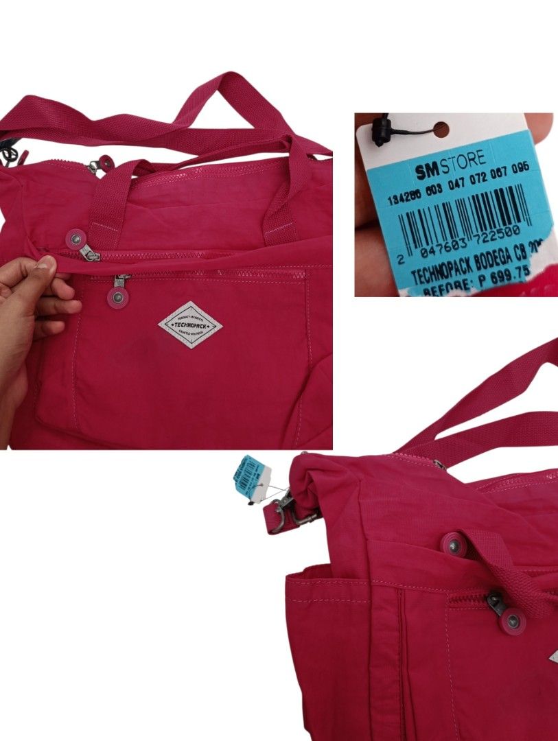 Technopack Pink Multi-pocket Shoulder Bag With Tote Handles (Category: Shoulder Bags) located in Abucay. Submitted by lovedby.herrr (Listing ID 1468773657, Image 3). Description: Original Price: 699 Super cute bright pink Technopack shoulder bag! Features top handles, an adjustable crossbody strap, multiple zip compartments, and handy side pockets. Made of durable fabric with stylish silver hardware. Perfect for daily use and adding a pop of colo