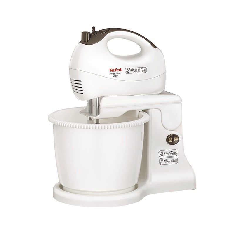 Tefal stand mixer HT4121 prepline (Category: Hand & Stand Mixers) located in Rizal. Submitted by zaldybanan (Listing ID 1468875911, Image 1). Description: Tefal prepline stand mixer450 watts, 5 speeds + turbo, bowl rotates automatically, accessories storage, dishwasher safe bowl.