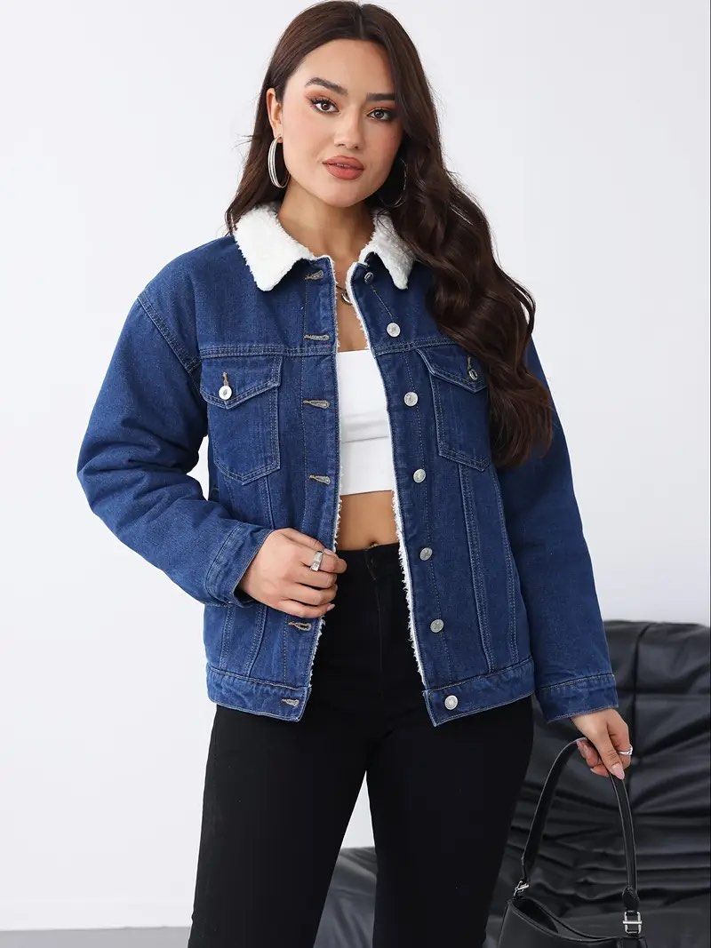 Terranova Denim Jacket with Sherpa Collar (Category: Coats, Jackets and Outerwear) located in Manila. Submitted by eunicemarzan (Listing ID 1468849098, Image 2). Description: Used once!! Size: XS (fits S).