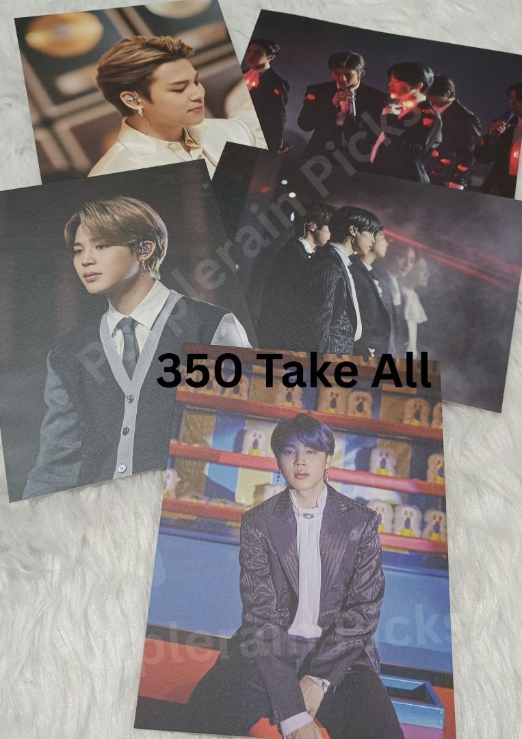 The Fact Jimin Photocard set (Category: K-Wave Merchandise) located in Imus. Submitted by purple_rain17 (Listing ID 1468819707, Image 1). Description: Hi, ARMY! I'm letting go some of my BTS collection and offering clearance prices on selected items. Hoping to find new homes for these merch pieces with fellow ARMYs who will cherish them! - Set of 5 BTS Jimin photocards - Clear print and clean condition overall - Selling as a bundle for ₱350 PAYO 