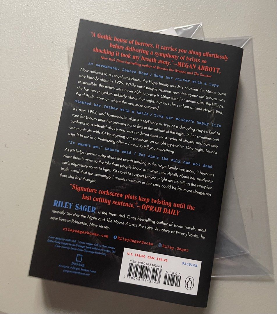 The Only One Left by Riley Sager (Category: Storybooks) located in Manila. Submitted by princessdonut (Listing ID 1468760904, Image 2). Description: •Bought from Fully Booked! •Read once, condition is 10/10! Can pass as brand new.