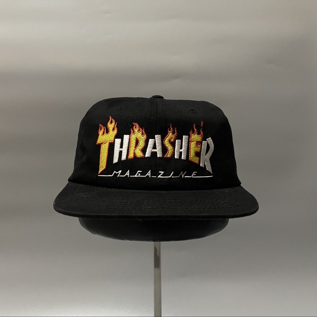 Thrasher Magazine Flame Logo Black Snapback Cap (Category: Caps & Hats) located in Manila. Submitted by astral_ (Listing ID 1468803192, Image 1). Description: Thrasher Magazine Flame Logo Black Snapback Cap Authentic Size: One size fits all Condition: Excellent Issue: None Price: 1,500 shipped.