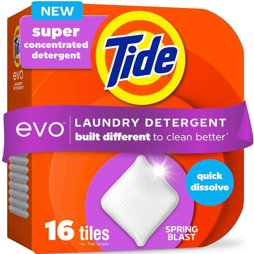 Tide Evo Laundry Detergent Tiles Spring Blast 16 Count (Category: Detergents) located in Santa Rosa. Submitted by aos-ph (Listing ID 1468805403, Image 2). Description: - Product: Tide Evo Laundry Detergent Tiles - Scent: Spring Blast - Quantity: 16 tiles per box - Condition: Brand new, unopened, and fresh - Features: Quick-dissolve, super-concentrated formula built to clean better.
