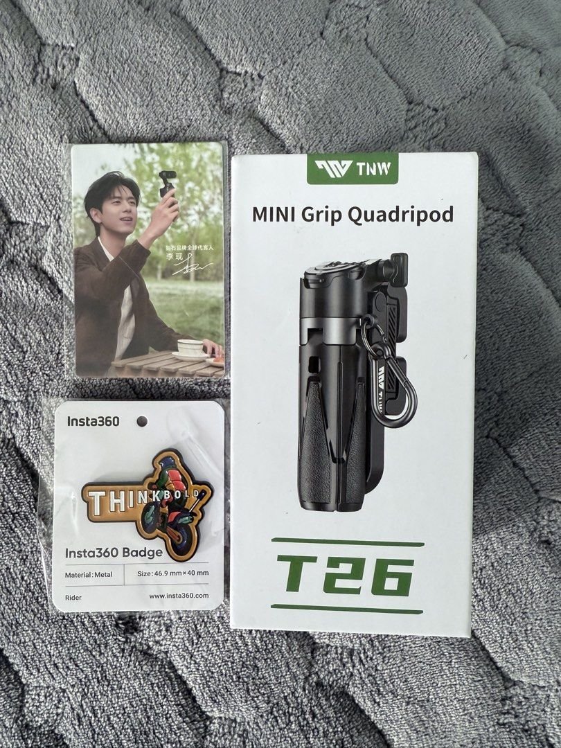TNW Tripod & Insta 360 Badge (Category: Tripods & Monopods) located in Quezon City. Submitted by prettygalfinds_ (Listing ID 1468746551, Image 1). Description: Brand new: TNW TN26 Tripod USB & Keychain Holder Original Insta 360 Badge & Postcard Rfs: No longer needed. Bought a gimbal camera Last price posted.