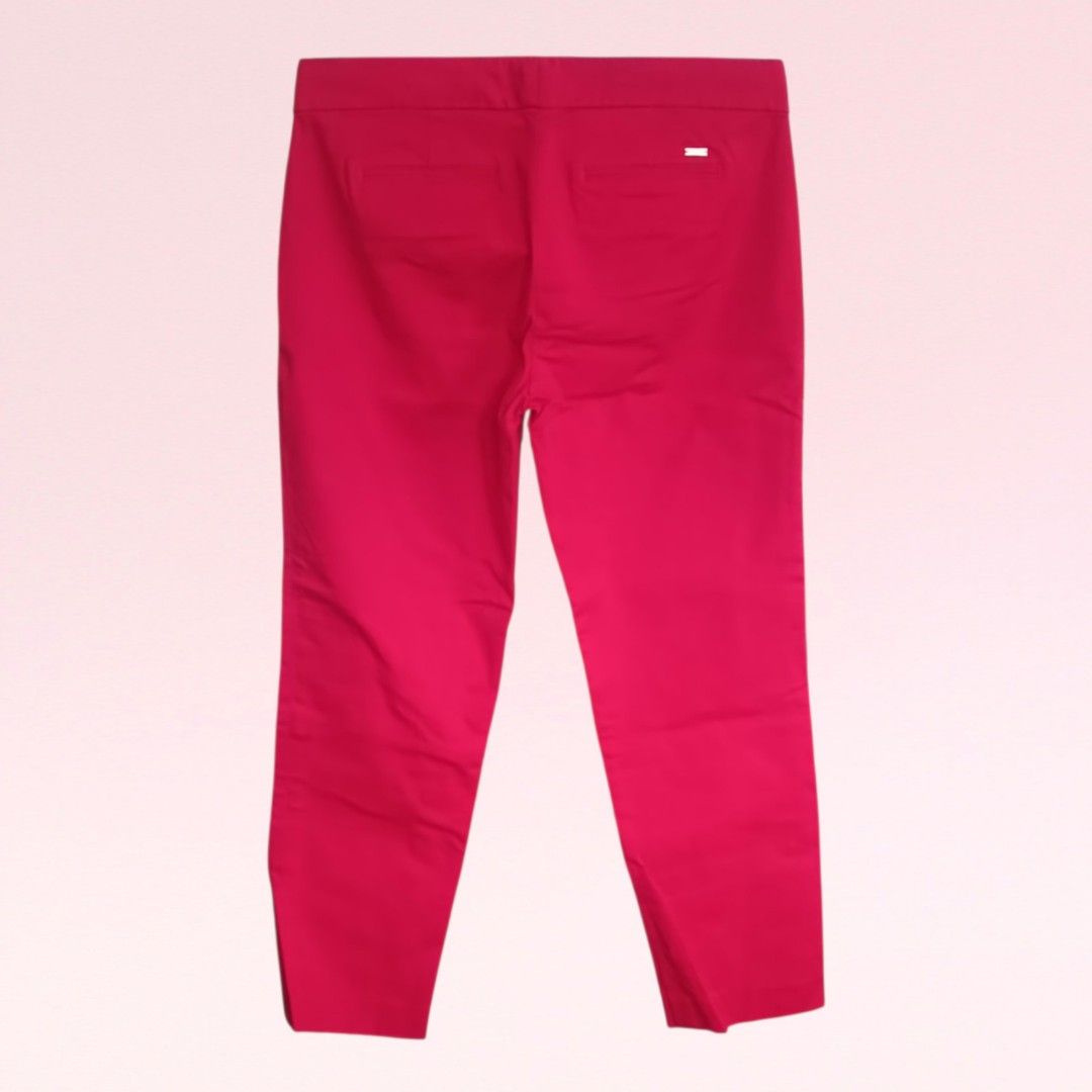 Tommy Hilfiger Ankle Trousers (Category: Other Bottoms) located in Quezon City. Submitted by firstlovedbyb (Listing ID 1468735405, Image 3). Description: Authentic Tommy Hilfiger ankle trousers. Very nice red color in actual. With 2 side pockets. No major flaws or issues. In very good condition. good as new. Size on tag: 8 Waist: 32 inches Hips: 38 inches Length: 34.5 inches.
