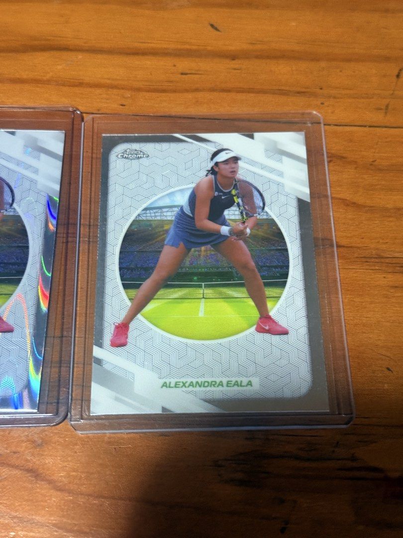 Topps Chrome Alex Eala assorted cards (Category: Raw Singles) located in Paranaque City. Submitted by tuttopassa1217 (Listing ID 1468847100, Image 2). Description: Base 2026 - 900 each, discounts available for bulk Raywave 2026 refractor - 1.3k SOLD Captured - 1.3k each Rookie card 2024 - 1.5k each .