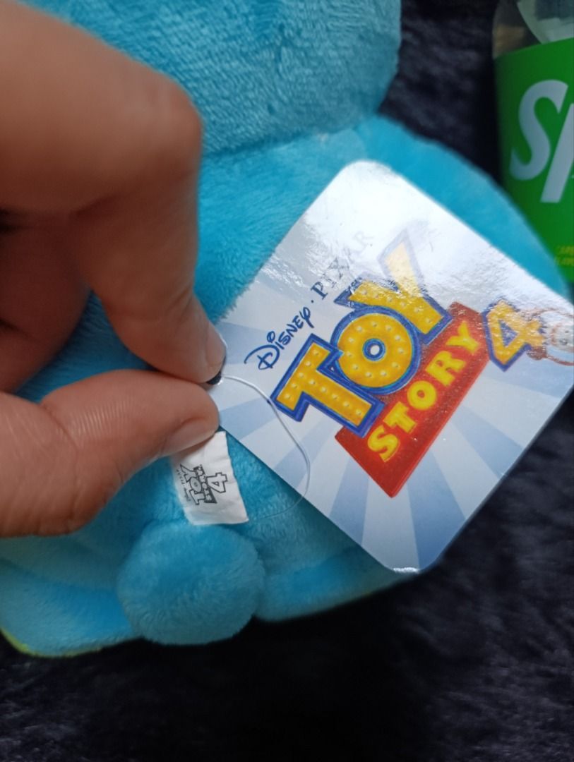 Toy Story 4 Bunny Plush (Category: Plushies & Soft Toys) located in Iloilo. Submitted by jpk_ok_sales (Listing ID 1468805128, Image 3). Description: - Authentic Disney Pixar Toy Story 4 Bunny plush toy - Vibrant blue and green plush body with detailed embroidery - Compact size: roughly as tall as a small Sprite bottle - Clean, smoke-free, and well-kept item.