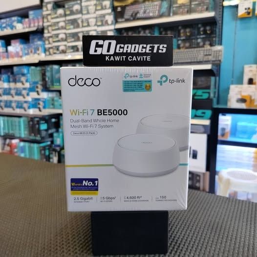 TP-Link Deco BE25 Wi-Fi 7 Mesh System (Category: Networking) located in Caloocan City. Submitted by kentsalvador31 (Listing ID 1468756708, Image 1). Description: 🚀 Ready na ba for next-level Wi-Fi? 📶🔥 Meet the TP-Link Deco BE25 Wi-Fi 7 Mesh System 2PACK! 💯 Go Gadgets - Kawit Cavite 💬 Message us now for full specs & recommendations! 🌐 Suitable for: ✅ Home WiFi upgrade ✅ Whole-home WiFi coverage ✅ Condo / apartment WiFi ✅ Office WiFi setup ✅ 