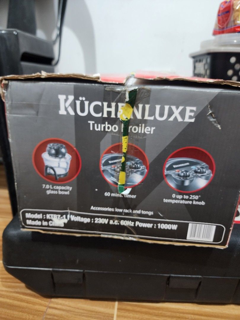 Turbo broiler 7L (Category: Other Kitchen Appliances) located in Manila. Submitted by junior1925 (Listing ID 1468796653, Image 2). Description: Rush Sale! -Turbo Broiler Never been used -di pa nagagamit nakatambak lang kaya benta na -Pickup or Lalamove Goodwill homes 1 Quezon City P2199 only negotiable.