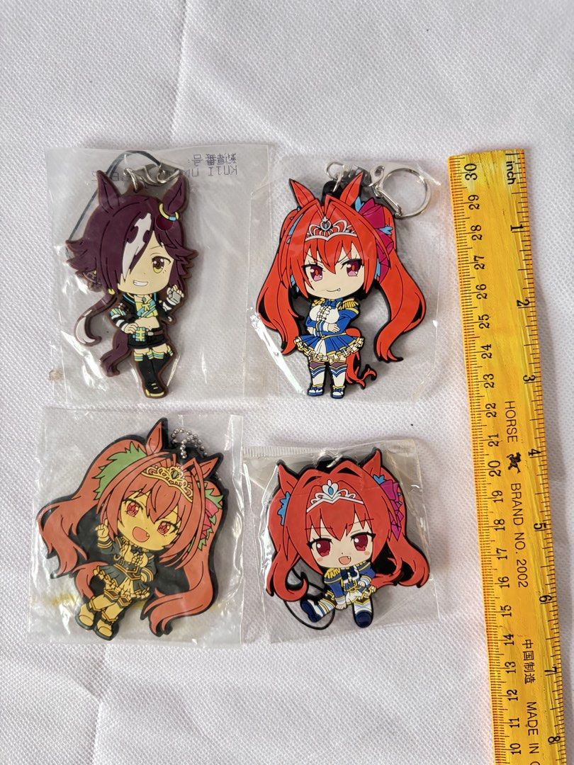 Uma Musume Pretty Derby Rubber Strap Keychain (Category: Character Goods) located in Manila. Submitted by betlogmo (Listing ID 1468753943, Image 3). Description: Prices stated in photo No to sensitive buyers❌ These are not brand new items, I have opened them and inspected them before and kept them in their packaging for collection purposes. Sure buyers only, mine now pay now. Lowballing a single item or purchase will get you blocked. I’m only ope