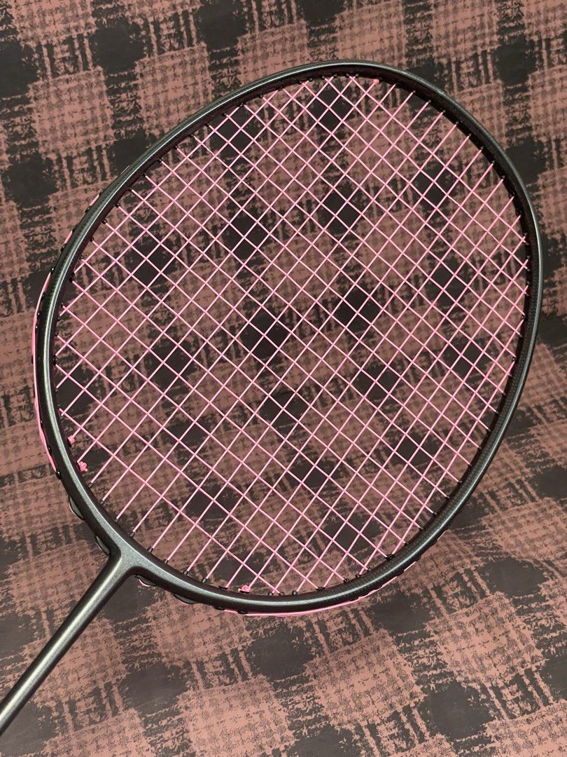 Unbranded Badminton Racket (Category: Racket and Ball Sports) located in Taguig. Submitted by gentle_buyer (Listing ID 1468727248, Image 1). Description: Carbon Fiber Racket All Black Pink String Maxbolt 0.66mm gauge Tension 25 Gutted at Juego Festival Mall Alabang Extra Racket Location: Taguig Payment: Gcash/BDO Shipping: Lalamove.