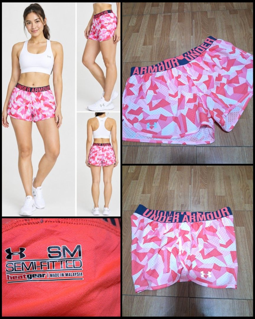 Under Armor Camo Play Running Shorts (Category: Activewear) located in Cebu City. Submitted by cebuanamomshies (Listing ID 1468729008, Image 1). Description: 28-32 Elastic Logo Waist With inner Material wicks sweat & dries really fast Anti-odor technology prevents the growth of odor-causing microbes Soft, lightweight knit construction delivers superior comfort & breathability Shaped hem with crossover side seams for a more streamlined look Cooler