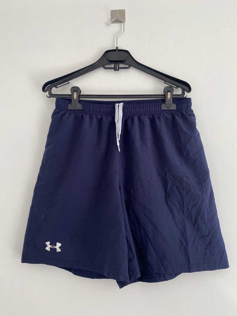 Under Armour Navy Blue Athletic Shorts Size MD (Category: Shorts) located in Talavera. Submitted by hansnoel (Listing ID 1468769497, Image 1). Description: Under Armour Medium on tag 28-32 Waistline No issue ₱250.