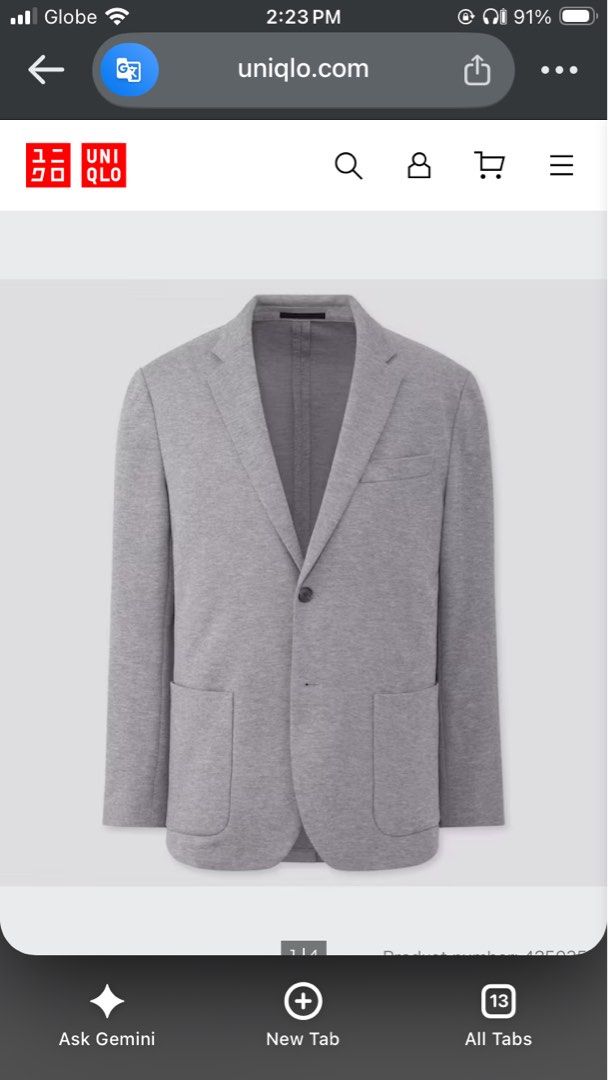 Uniqlo Comfort Jacket (Category: Coats, Jackets and Outerwear) located in Quezon City. Submitted by zothrift (Listing ID 1468766463, Image 1). Description: - Uniqlo Comfort Jacket - 650+ SF‼️ - Size: L - Dimes: W-20 L-28 - No Issues - Loc. Makati City.