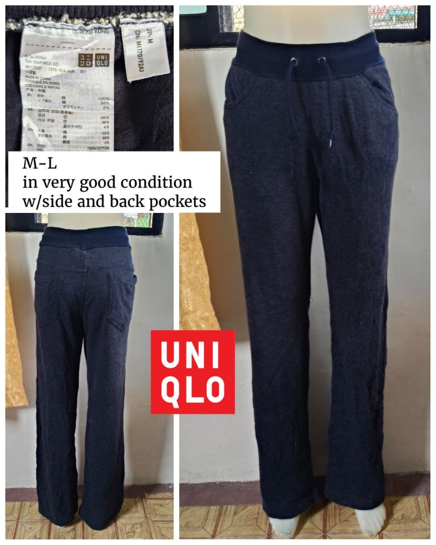 Uniqlo drawstring sweat pants (Category: Other Bottoms) located in Midsayap. Submitted by leighdeelovelylocks (Listing ID 1468806107, Image 1). Description: handpicked and carefully thrifted fits m-l in excellent condition w/side and back pockets.