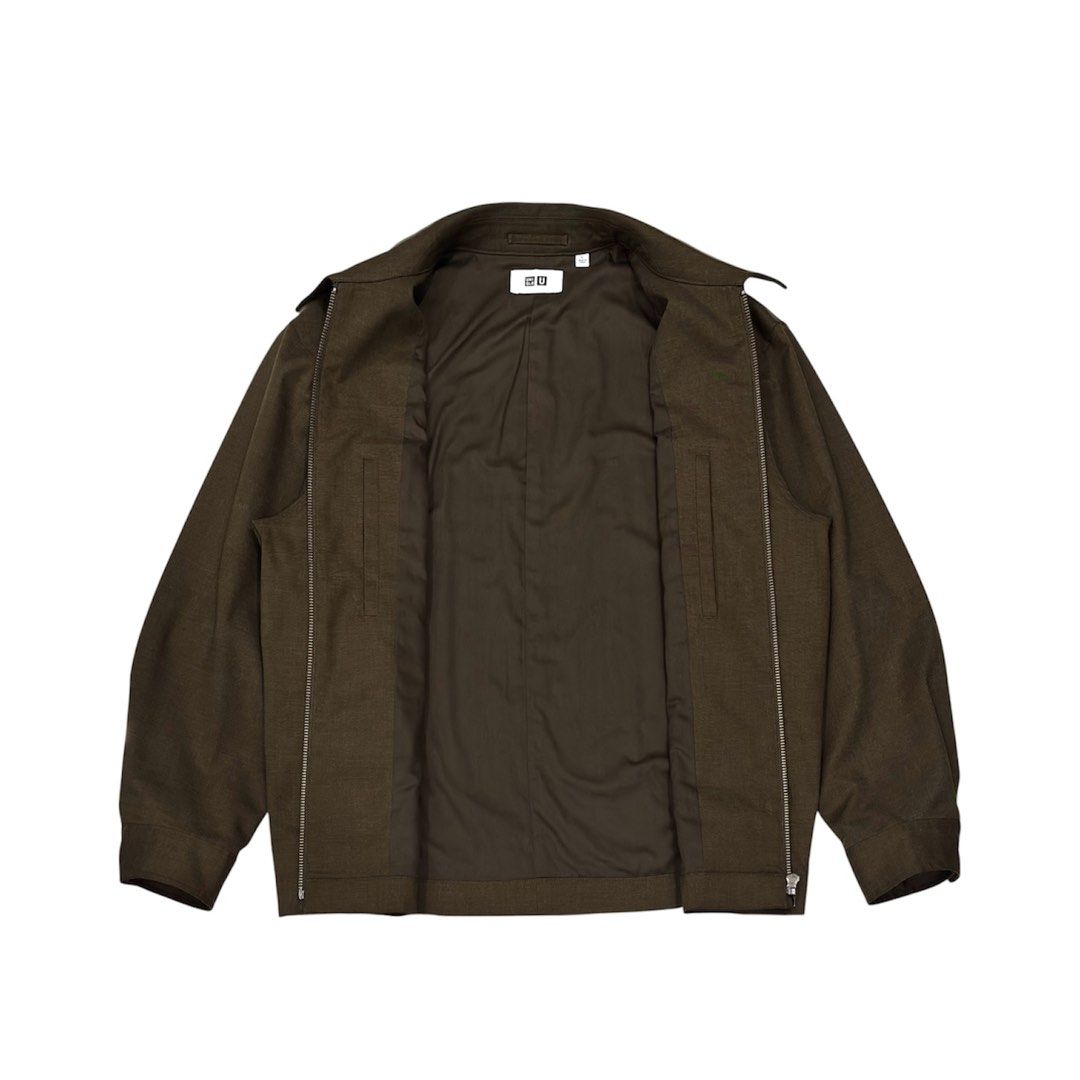 UNIQLO U ZIP UP BLOUSON JACKET (Category: Coats, Jackets and Outerwear) located in Pasig City. Submitted by realversion_apparel (Listing ID 1468780391, Image 2). Description: CONDITION: LIKE NEW/LIGHTLY USED SIZE: LARGE COLOR: DARK BROWN MOP: - MAYA - GCASH COURIER: - LALAMOVE FOR SAME DAY DELIVERY - J&T FOR OUTSIDE MM NOTE: COLOR MAY VARY DUE TO LIGHTING MEASUREMENTS LENGTH: 27 1/2 WIDTH: 25 1/2 SHOULDER: 22 SLEEVE: 24 PRICE: 2690.