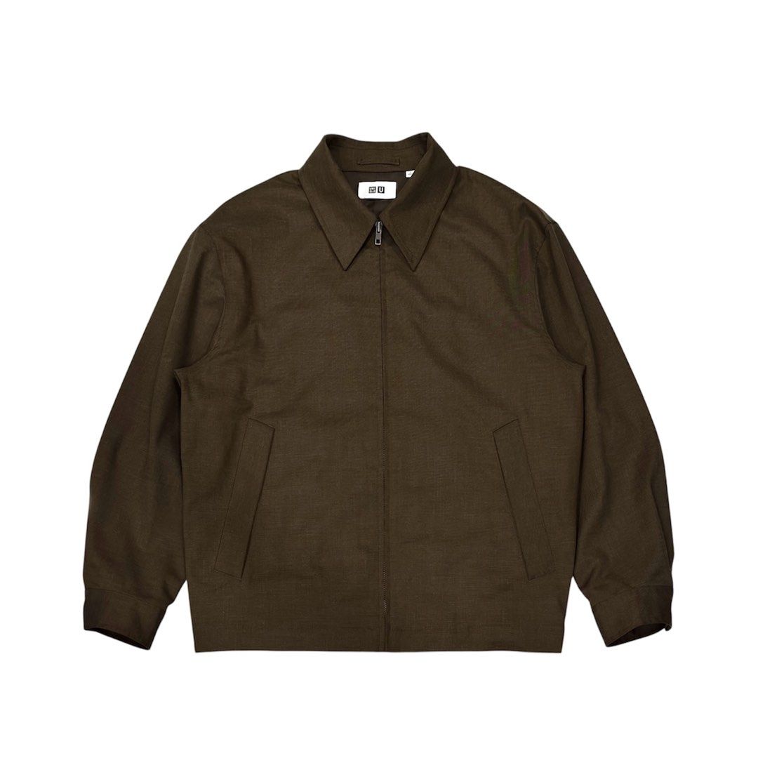UNIQLO U ZIP UP BLOUSON JACKET (Category: Coats, Jackets and Outerwear) located in Pasig City. Submitted by realversion_apparel (Listing ID 1468780391, Image 1). Description: CONDITION: LIKE NEW/LIGHTLY USED SIZE: LARGE COLOR: DARK BROWN MOP: - MAYA - GCASH COURIER: - LALAMOVE FOR SAME DAY DELIVERY - J&T FOR OUTSIDE MM NOTE: COLOR MAY VARY DUE TO LIGHTING MEASUREMENTS LENGTH: 27 1/2 WIDTH: 25 1/2 SHOULDER: 22 SLEEVE: 24 PRICE: 2690.