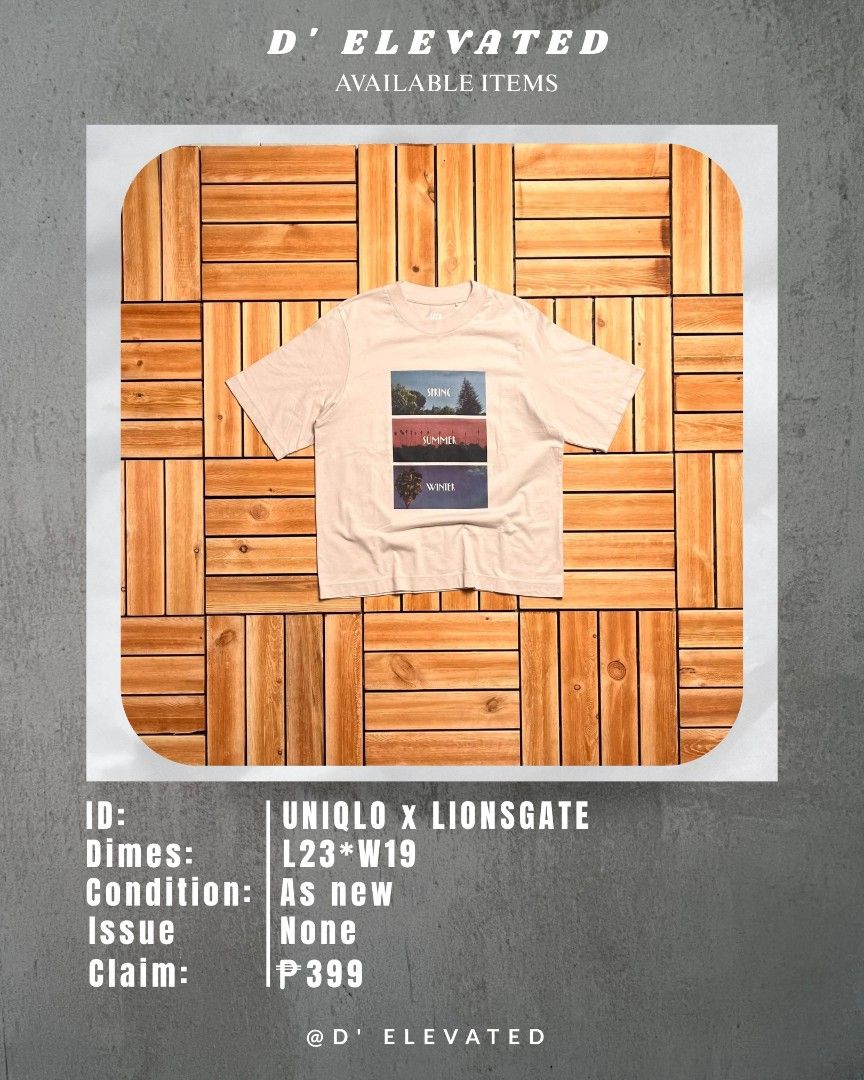 UNIQLO x LIONSGATE (Category: Formal Shirts) located in Floridablanca. Submitted by d_elevated (Listing ID 1468816462, Image 1). Description: .