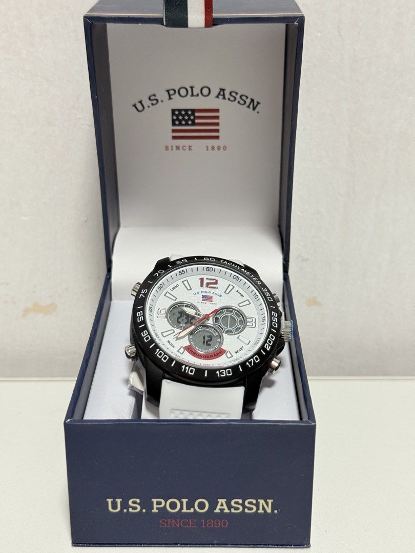 US Polo Authentic/Original Mens Watch (Category: Men's Watches) located in Quezon City. Submitted by kgpconsumergoodstrading (Listing ID 1468807835, Image 2). Description: US Polo Assn. Authentic/Original Analog Watch Guaranteed Original and Brandnew 🎟️ Bought from USA 🇺🇸 Price: Php 1,990, Best Price Guaranteed With serial number and QR Code Authentication 💶 Money back guaranteed if proven fake 💵 Features: US Polo Original Watch Analog-quart
