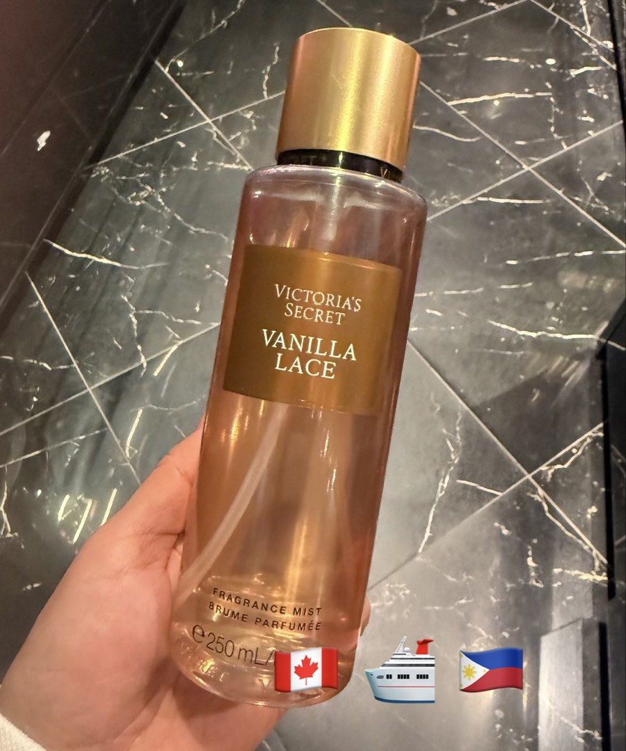 Vanilla Lace Fragrance mist (Category: Fragrance & Deodorants) located in Balungao. Submitted by kateee21 (Listing ID 1468924874, Image 1). Description: 📌📌📌 Available PINAS 🇵🇭 ON HAND 🛳 Shipped from Canada 🇨🇦 to Philippines 🇵🇭 via sea cargo 📦; Local Shipping fee c/o buyer ✅ 💯 Original/ Authentic Victoria's Secret Canada 🇨🇦 store bought.