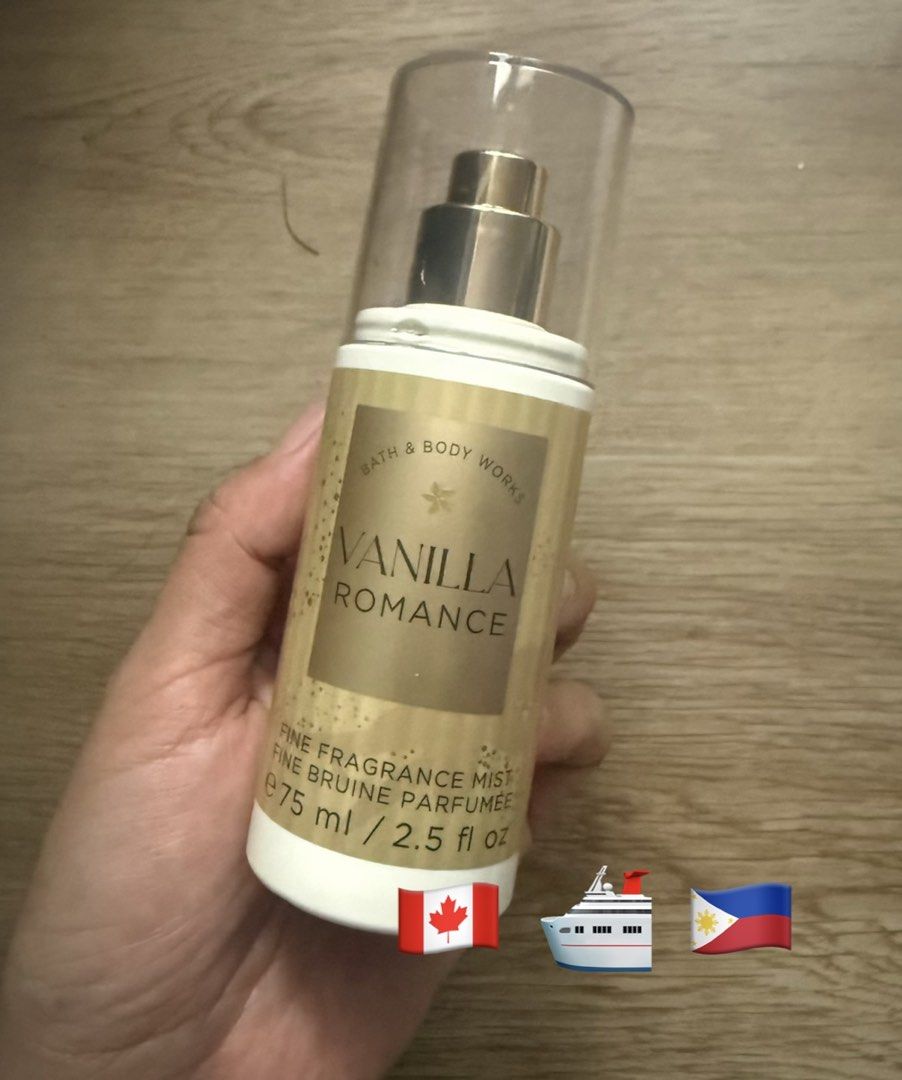 Vanilla Romance Travel mist (Category: Fragrance & Deodorants) located in Balungao. Submitted by kateee21 (Listing ID 1468734035, Image 1). Description: 📌📌📌 Available PINAS 🇵🇭 ON HAND 🛳 Shipped from Canada 🇨🇦 to Philippines 🇵🇭 via sea cargo 📦; Local Shipping fee c/o buyer ✅ 💯 Original/ Authentic Bath and Body Works Canada 🇨🇦 store bought.
