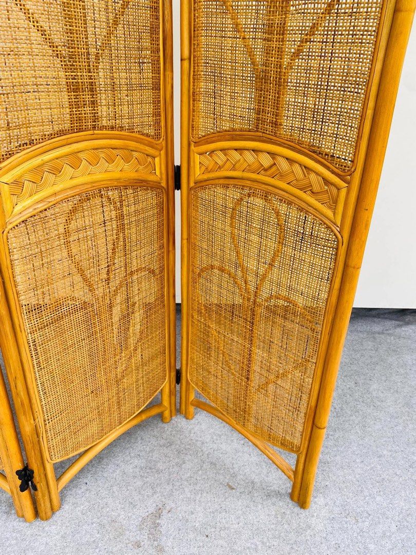 Vintage 3-Panel Rattan Wicker Room Divider Screen (Category: Outdoor Furniture) located in Manila. Submitted by justinlei.103 (Listing ID 1468831488, Image 3). Description: “JAPAN SURPLUS” 3-PANEL RATTAN PARTITION / DIVIDER SIZE: 16L” x 60H” inches (per panel) (AS-IS ITEM) IN GOOD CONDITION.