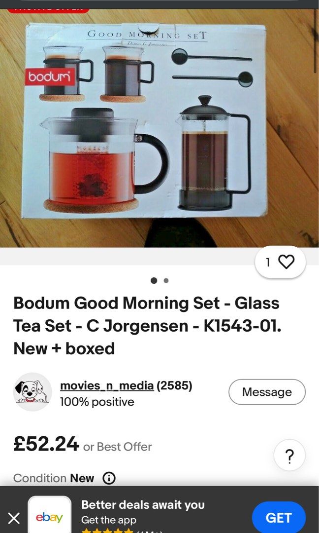 Vintage Bodum Tea Set designed by C. Jørgensen (Category: Coffee & Tea Tableware) located in Paranaque City. Submitted by dalle_closet (Listing ID 1468776763, Image 2). Description: brandnew po ito pero old stock kaya luma na ang box tea set only .