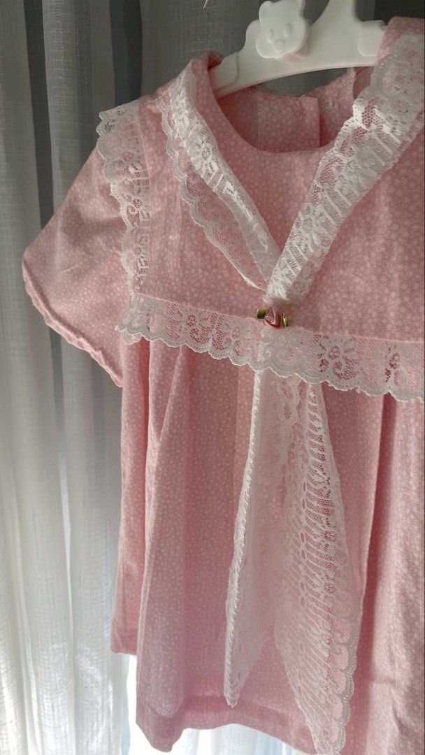 vintage dress ✿ (Category: Babies & Kids Fashion) located in Manila. Submitted by louiesalvador (Listing ID 1468718847, Image 2). Description: size: 2t on tag (fits true to size) • brand: evy • like new • sweet aesthetic with a prominent sailor collar design • loose-fitting, A-line dress.