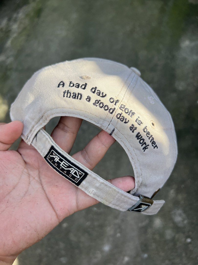 VINTAGE GRUMPY GOLF HAT (Category: Caps & Hats) located in Caloocan City. Submitted by gothrifted (Listing ID 1468815744, Image 2). Description: VINTAGE GRUMPY GOLF HAT - thrifted - fair condition - minimal damage on brim *color may vary due to lighting .