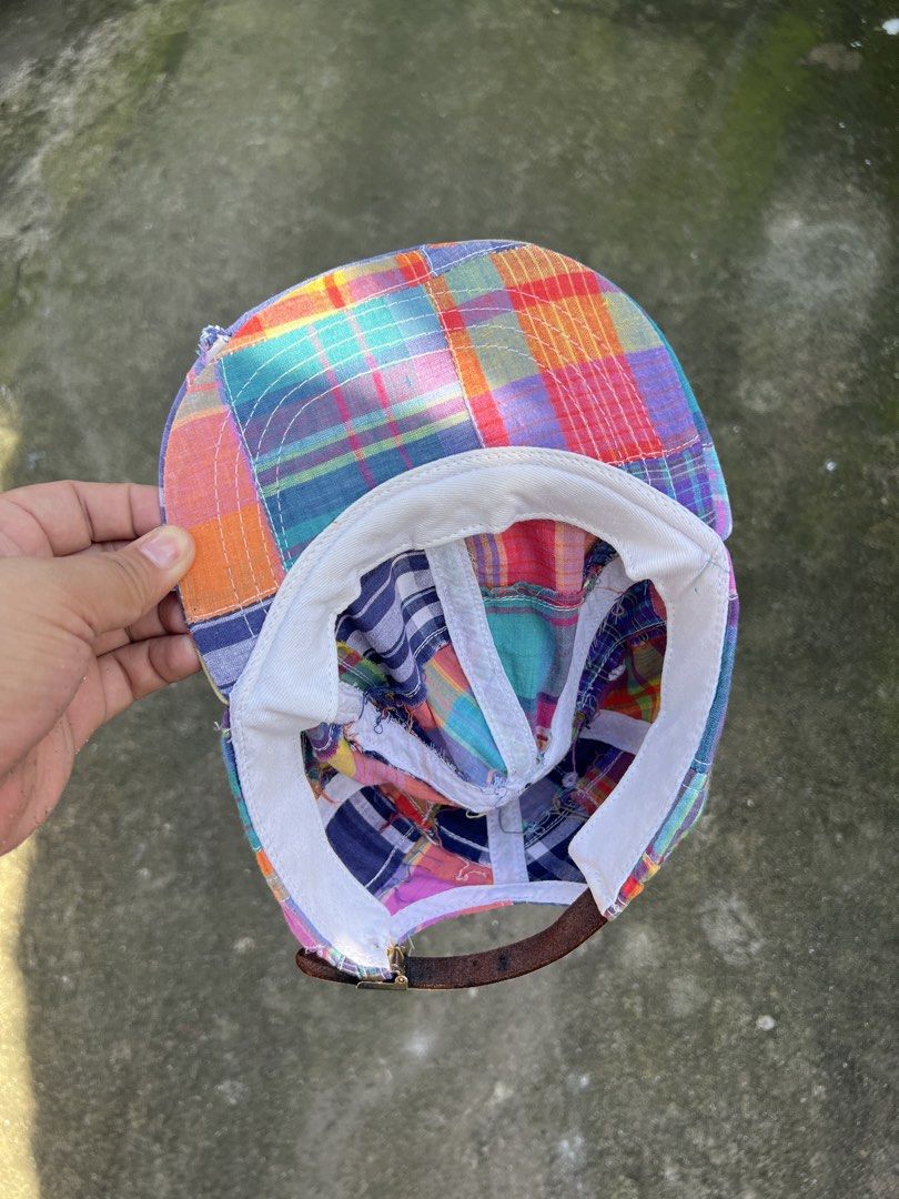 VINTAGE RANDOM PATCHWORK HAT (Category: Caps & Hats) located in Caloocan City. Submitted by gothrifted (Listing ID 1468817357, Image 2). Description: VINTAGE RANDOM PATCHWORK HAT - thrifted - belt strap - fair condition *color may vary due to lighting .