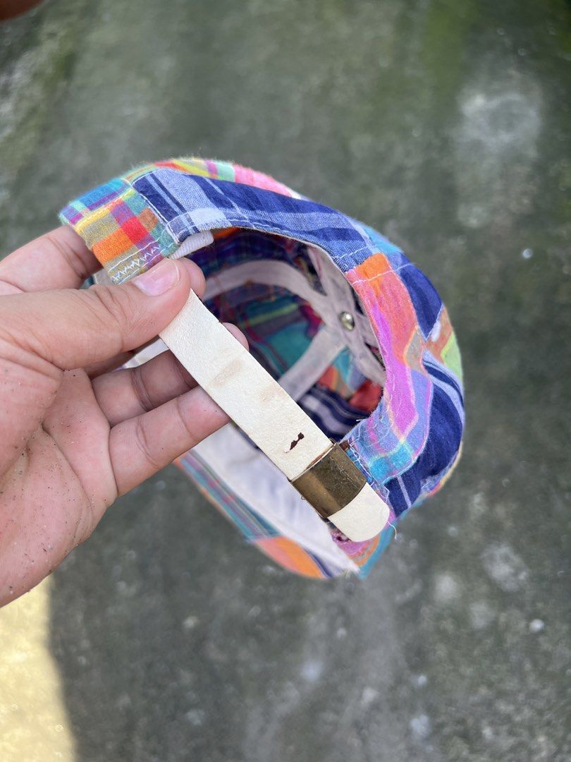 VINTAGE RANDOM PATCHWORK HAT (Category: Caps & Hats) located in Caloocan City. Submitted by gothrifted (Listing ID 1468817357, Image 3). Description: VINTAGE RANDOM PATCHWORK HAT - thrifted - belt strap - fair condition *color may vary due to lighting .