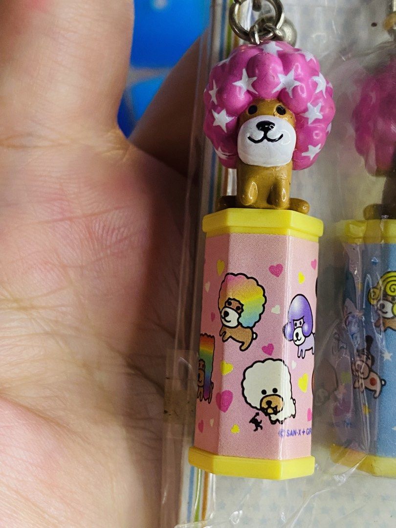 Vintage San-X Afroken Keychain 450 EACH (Category: Character Goods) located in Manila. Submitted by kawaii_omocha_est2020 (Listing ID 1468733562, Image 2). Description: Left (Pink hair with stars) - ✅SOLD ✅.