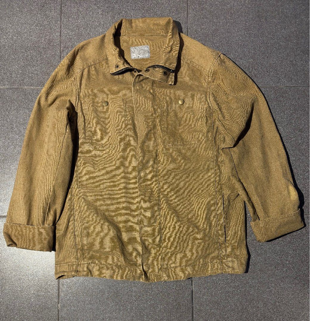 Vintage Tan Cotton Canvas Utility Work Jacket/ Chore Jacket (Category: Coats, Jackets and Outerwear) located in Binan City. Submitted by micosarchive (Listing ID 1468849272, Image 1). Description: 100% cotton dm for dimes and details.