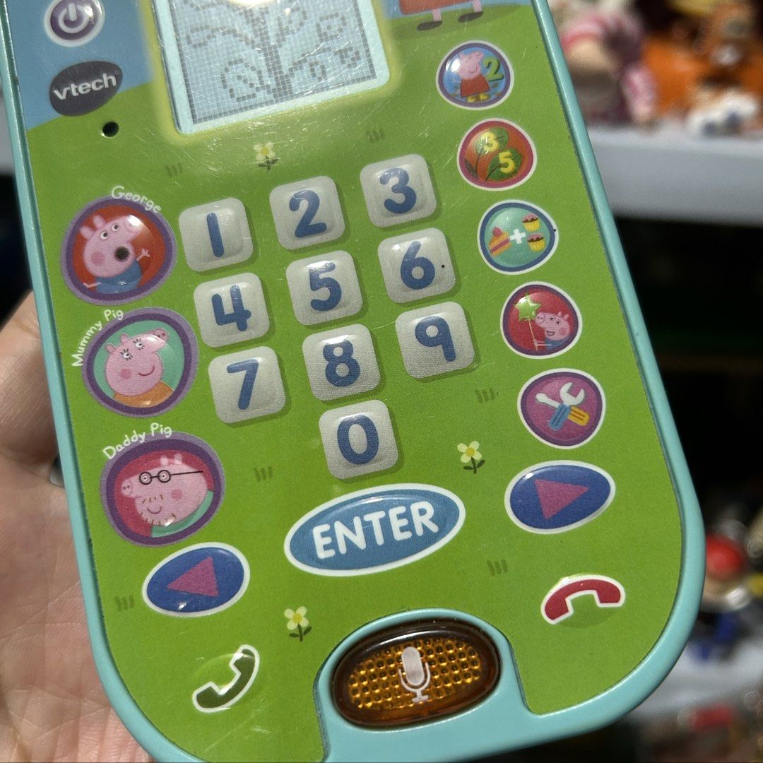 VTech Peppa Pig Telephone Toy - Excellent Working Condition (Category: Educational & Learning Toys) located in Quezon City. Submitted by kitsune.treasures (Listing ID 1468825333, Image 3). Description: *First to pay policy! *1 day reservation only. Failure to pay on time, auto cancel. 📍Quezon City * MOD: J&T | Lalamove * MOP: GCASH | BPI 📦ON HAND AND READY TO SHIP! CONDITION: WHAT YOU SEE IS WHAT YOU GET. Dimensions: Kindly check the photos for