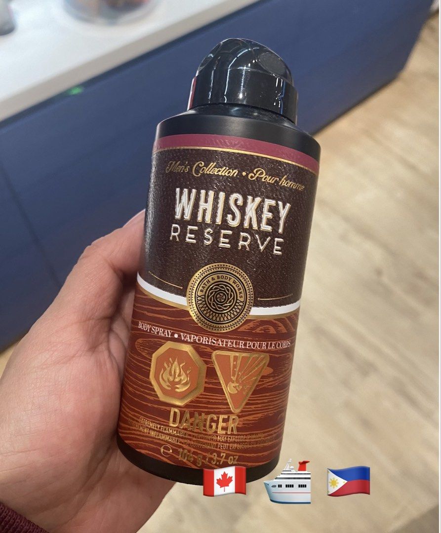 Whiskey Reserve Body spray (Category: Fragrance & Deodorants) located in Balungao. Submitted by kateee21 (Listing ID 1468925423, Image 1). Description: 📌📌📌 Available PINAS 🇵🇭 ON HAND 🛳 Shipped from Canada 🇨🇦 to Philippines 🇵🇭 via sea cargo 📦; Local Shipping fee c/o buyer ✅ 💯 Original/ Authentic Bath and Body Works Canada 🇨🇦 store bought.