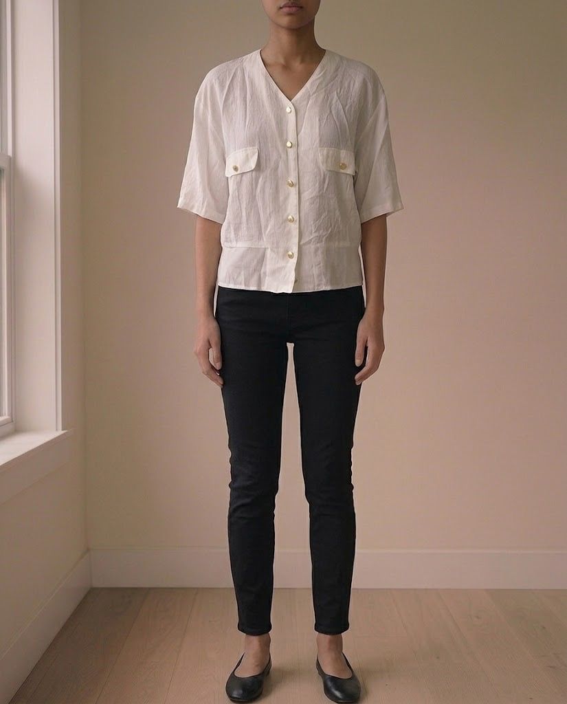 SAVE! WHITE BUTTON BLOUSE (Category: Blouses) located in Marikina City. Submitted by minimalistmanila (Listing ID 1468761891, Image 1). Description: White button blouse. Medium fit. Order now!.