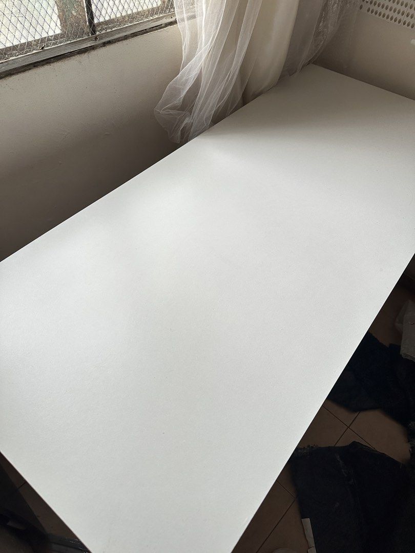 White desks 140x60x74cm (Category: Tables & Sets) located in Cainta. Submitted by desbarroga (Listing ID 1468771744, Image 1). Description: White desk table With slight visible signs of use 2 TABLES AVAILABLE 1,100 each Get both for 2,000 Need grab car, van for shipment Will not disassemble for shipment Buyer will shoulder shipping fee RFS: no longer needed Location: Cainta, Rizal MOP: QR codes (gcash, maya, maribank, other banks) #table #desk #w
