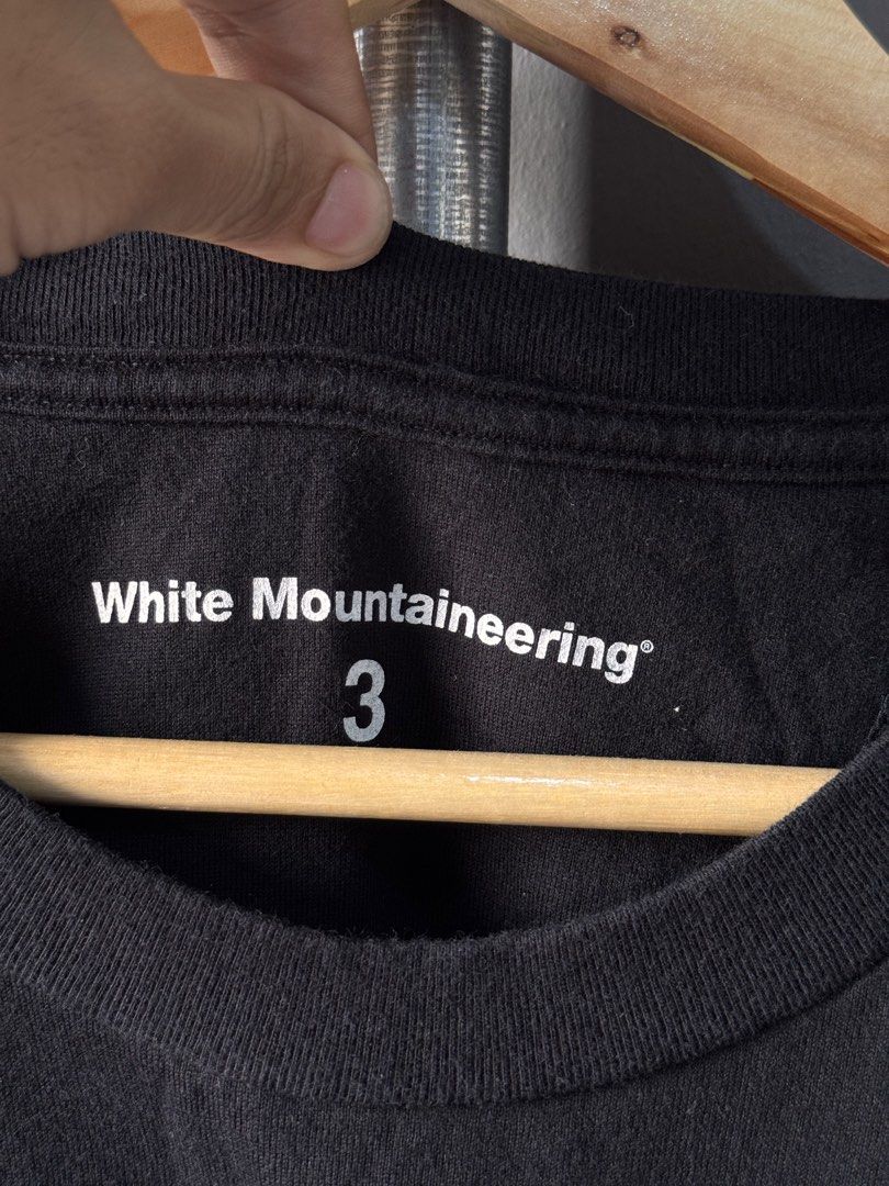 White mountaineering - Black Tshirt (Category: Activewear) located in Cabuyao City. Submitted by _streetflavor (Listing ID 1468793027, Image 3). Description: White mountaineering - Black Tshirt Excellent Size: 3 on tag fits M-L Length: 28 Width: 21.5 -1,000 pesos Dm.