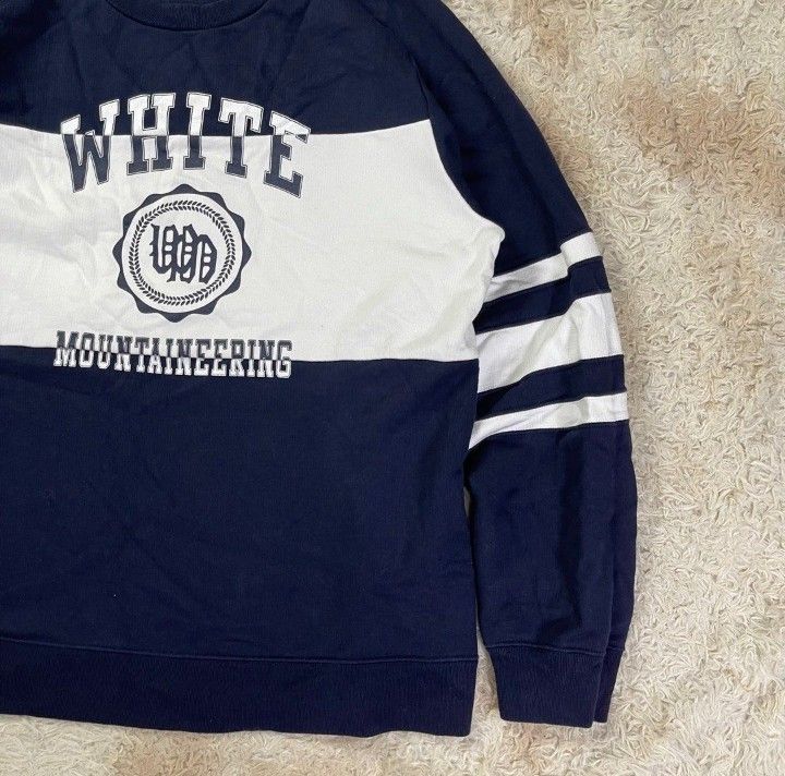 White Mountaineering College Logo Sweatshirt (Category: Activewear) located in Dasmarinas. Submitted by classic.threads (Listing ID 1468783766, Image 2). Description: White Mountaineering College Logo Sweatshirt Details: - Verygood Condition - 9/10 Overall Usage -Cotton ΑΞ Size: 2 On Tags *Flat Measurements: -Width: 24 inches - Length: 29 inches 2499php Free Shipping. .