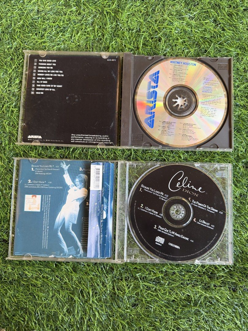 Whitney | Celine Bundle or Split (Category: CDs & DVDs) located in Makati City. Submitted by thethrilltofind (Listing ID 1468850639, Image 3). Description: Whitney Houston - S/T (1985) ₱250 only Celine Dion - Because You Loved Me / The Power of the Dream (1996) ₱200 only Bundle - ₱380.