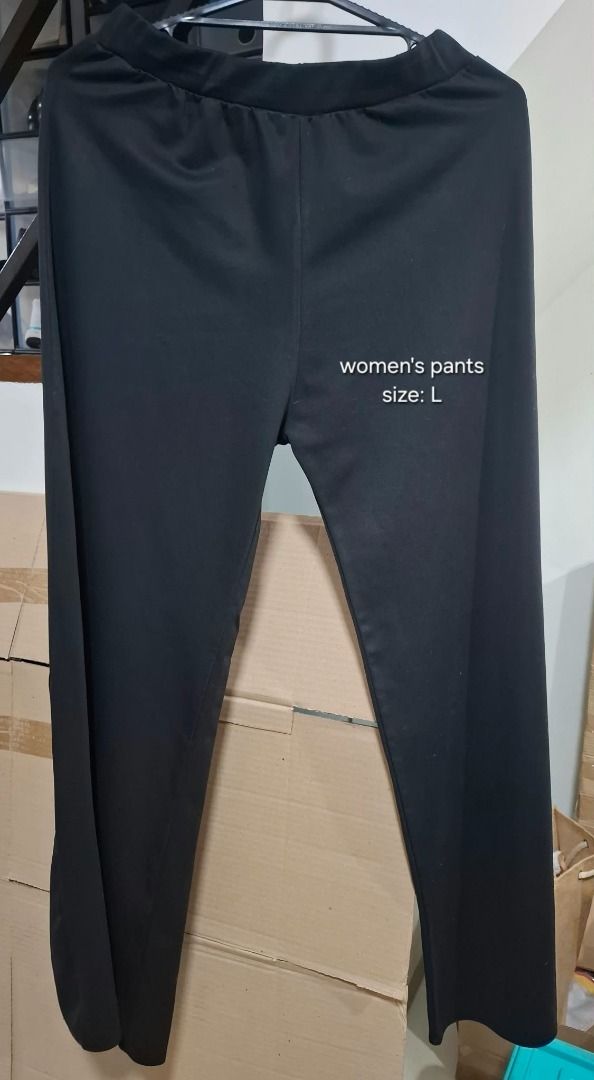 Women’s Black Pull-On Pants (Category: Other Bottoms) located in Pasig City. Submitted by dripcounty (Listing ID 1468836297, Image 1). Description: Women’s Black Pull-On Pants ₱180 Size: Large Condition: Preloved; please check actual photos Black pull-on pants with an elasticated waist. Actual item shown in photos. Delivery fee shouldered by buyer (Lalamove / other courier). Item price excludes delivery. Payment via cash / GCash / bank transfer. 