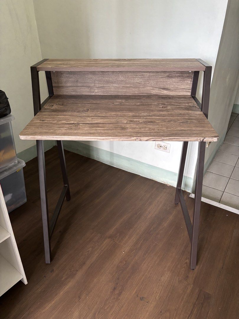 Wooden Desk with Upper Shelf (Category: Tables & Sets) located in Manila. Submitted by truetree-f25c (Listing ID 1468870588, Image 3). Description: - No issues - Sturdy Location: Sampaloc, Manila .